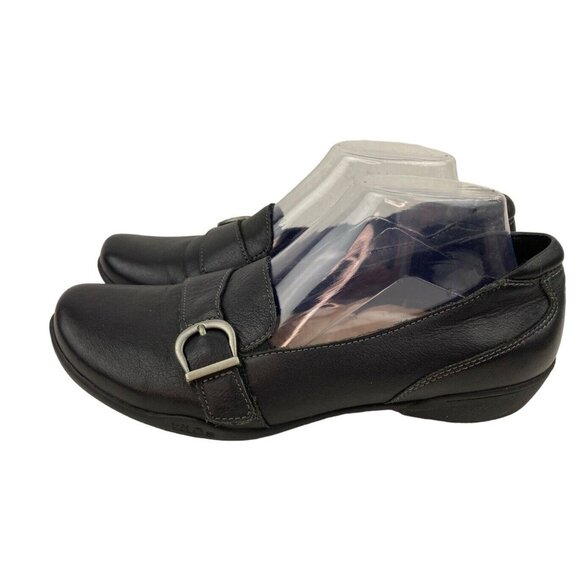 Taos Uppity 13718 Shoe Womens Size 9 Black Leather Comfort Slip On Loafer Buckle - Picture 7 of 14